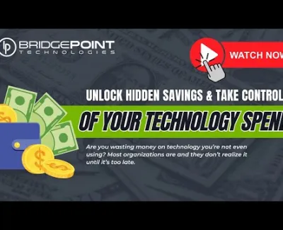 Unlock hidden savings and control your technology spending with BridgePoint Technologies, watch now call to action.