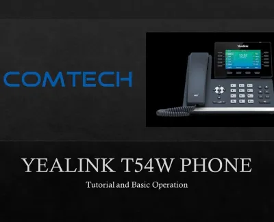Yealink T54W Tutorial