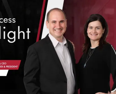 Two founders of Ener Systems, LLC, Rene and Michele Miller, posing for MSP Success Spotlight feature.