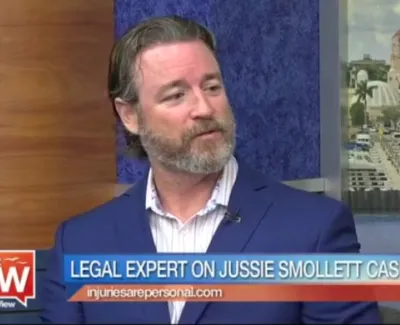 Legal expert discusses the Jussie Smollett case on Suncoast View TV show studio set.