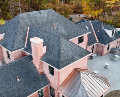 Bedford NH Home Slate-Style Asphalt Shingle & Copper Roof