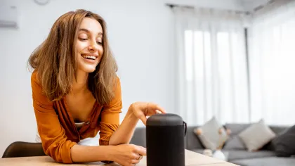 a woman sitting at a table