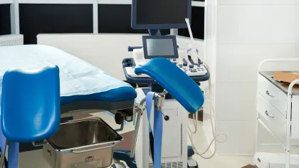 a medical machine in a room
