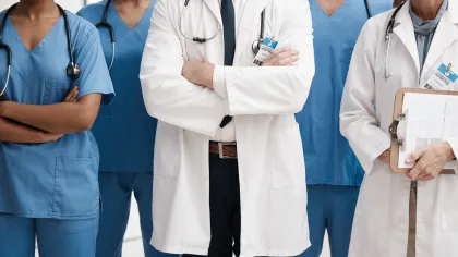 a group of doctors in white lab coats