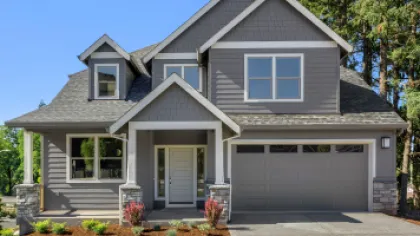 a house with a garage