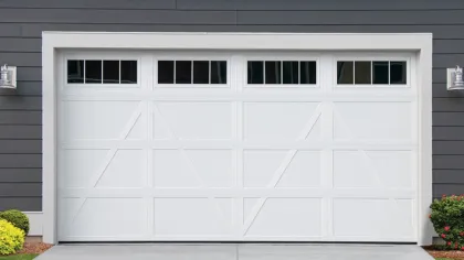 a white garage door