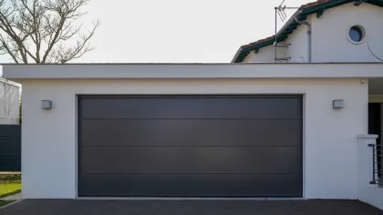 a garage door with a garage