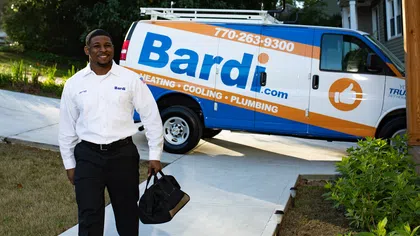 Bardi technician arriving for HVAC service at a residential home