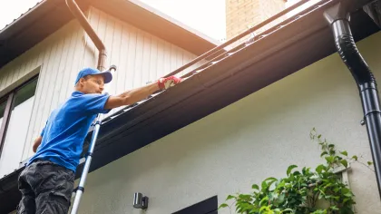 a man holding a ladder