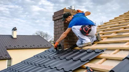 a person on a roof