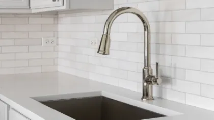 a faucet is installed