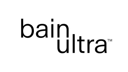 Black and white Bain Ultra logo with modern clean typography on a white background