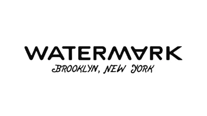 Logo of Watermark Brooklyn New York with stylized text on a white background.