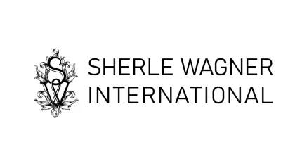 Sherle Wagner International logo with stylized SV monogram and company name in black on white background