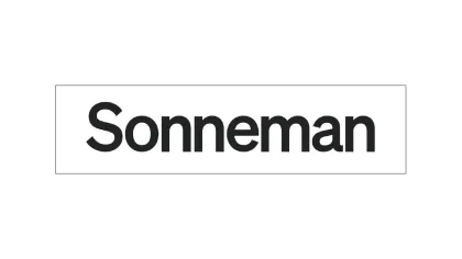 Sonneman brand logo in bold black letters on a white background
