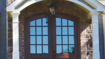 a large wooden door