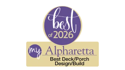 Best of 2026 award badge for My Alpharetta recognizing best deck and porch design and build services.