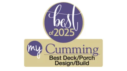 Best of 2025 My Cumming award logo for Best Deck Porch Design and Build recognition.