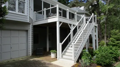a house with a deck