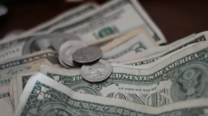 a stack of paper money
