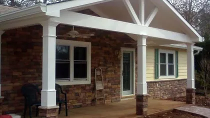 a house with a large front porch