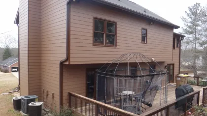 a house with a fence around it