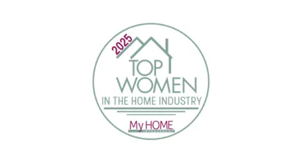 2025 Top Women in the Home Industry badge by My Home Improvements with house outline.