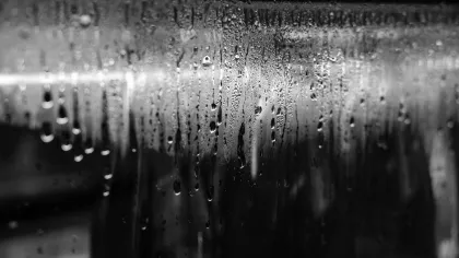 a close-up of water droplets