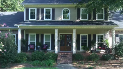a house with a large front yard