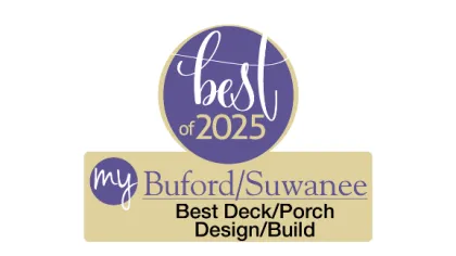 Best of 2025 award logo for Best Deck/Porch Design and Build by my Buford/Suwanee.