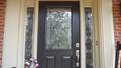 a door with a chair in front of it