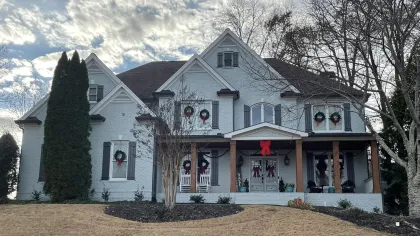 a house with a large front yard