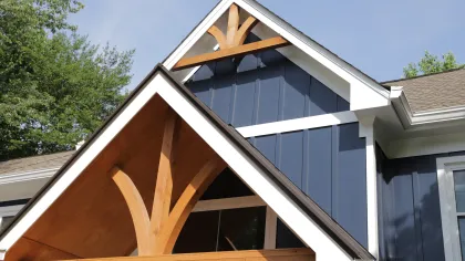 a house with a triangular roof