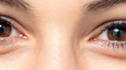close-up of a person's eyes