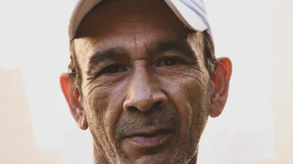 a man wearing a hat