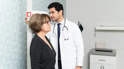 a doctor examining a patient
