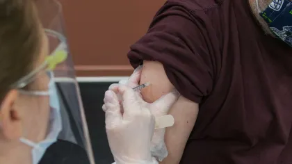 a doctor examining a patient