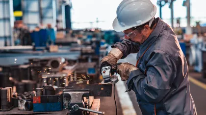 a man working on a machine