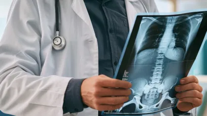 a doctor holding a tablet