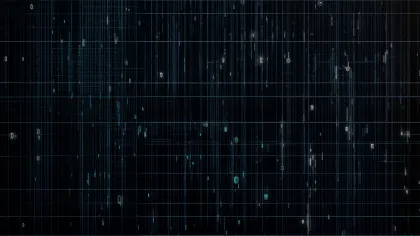 a black screen with white dots