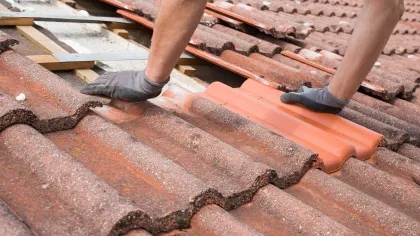 a person working on a roof