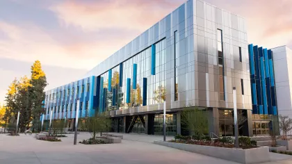 a building with glass walls