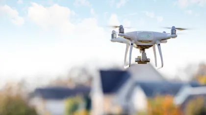 a drone flying in the air