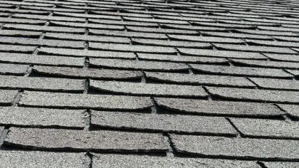 a close up of a roof