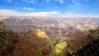 a canyon with a river running through it