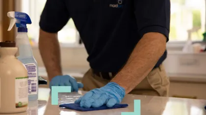 a man wearing gloves and gloves