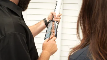 a person drawing a butterfly