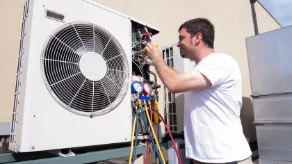 a man working on a machine