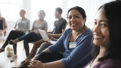 Getting help at a divorce support group.