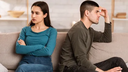 Two people getting a divorce or separation.